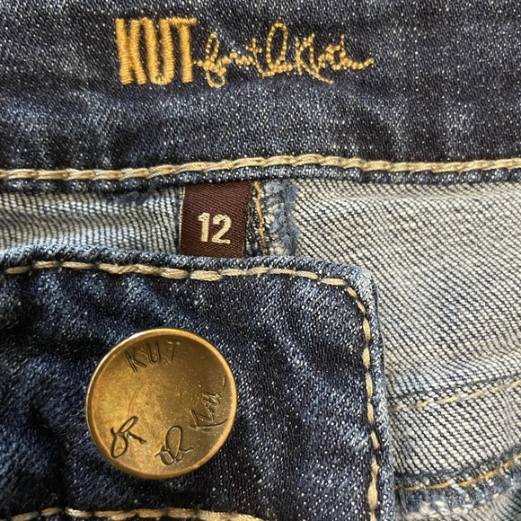 Kut From The Cloth Natalie High Rise Bootcut Flare Embroidered Pockets Size 12 - Picture 9 of 13
